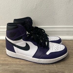 Nike Men's Purple and White High-Top Sneakers